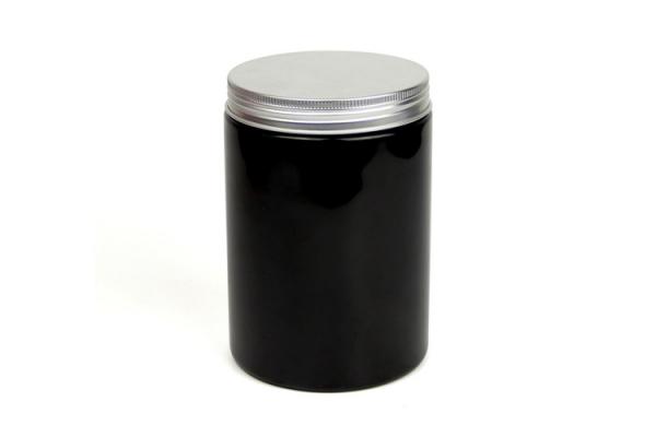 250ml Black PET Bottles Paper Sticker / Silk Printing With Aluminium Screw Cap