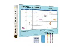 China Erasable Print Dry Erase Poster Monthly Dry Erase Calendar Poster Self Adhesive supplier