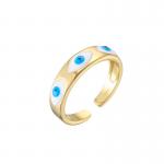 Enamel Evil Eye Ring Gold Plated for sale