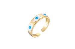 China Enamel Evil Eye Ring Gold Plated supplier