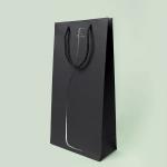 Recycled Kraft Black Paper Carrier Bags Customized Patone Color for sale