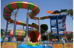 China Wide Aqua Park Slide Commercial Fiberglass Python Water Slide 15m Height supplier