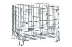 China Folding Stackable Steel Wire Mesh Pallet Cage With Galvanized Surface Treatment supplier
