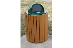 China 33 Gallon Round Recycled Plastic Trash Receptacle with Rain Cap supplier