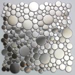 Stainless Steel Silver Mosaic Tiles Bathroom 8mm Metallic Penny Tile Grand Metal for sale