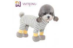 China Summer Striped Black And White Plaid Dog Pajamas Customized Yarn Dyed supplier