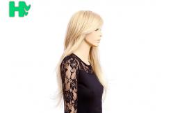 China High Temperature Fiber Natural Long Straight Synthetic Wigs 120% Density supplier