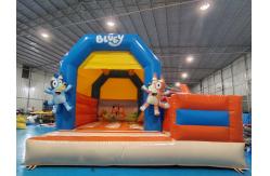 China Puncture Resistant Childrens Bouncy Castle With Slide Dogs Cartoon Theme supplier