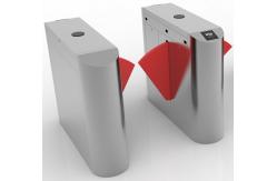 China 550mm Pass Width Flap Barrier Gate With Red Leather Flap 4 Groups Infrared supplier