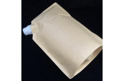 China Biodegradable Foil Custom Printed Stand Up Pouches Waterproof Liquid Kraft Paper Spout Pouch supplier
