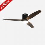Wooden Blades Flush Mount Smart APP Control Ceiling Fan With Light