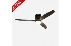 China Wooden Blades Flush Mount Smart APP Control Ceiling Fan With Light supplier