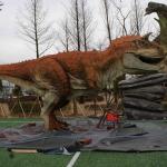 Theme Park Equipment Realistic Animatronic Dinosaur Model Carnotaurus Statue for sale