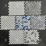 Unique Round Glass Cabochon Mosaic Tile Bathroom Kitchen Moeden Decorative for sale