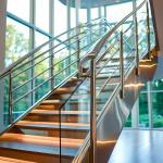 Heavy-Duty Stainless Steel Handrails with Flat Saddle Design for Glass Fencing