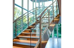 China Heavy-Duty Stainless Steel Handrails with Flat Saddle Design for Glass Fencing supplier
