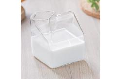 China Mini Clear Custom Drinking Cups Square Cocktail Glasses Milk Carton 12oz supplier
