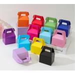 Eco-Friendly Mini Paper Treat Boxes with Handle Party Favor Packaging in Bright Colors for sale
