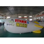 Inflatable White Blimps Airship Zeppelin With Custom Logo Print, Helium Balloon