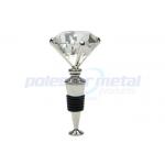 4-1/4 Custom Metal Hardware , Polished Chrome Zinc Alloy Diamond Wine Stopper for sale
