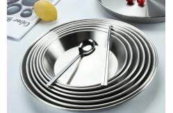 China Silver Plated 20cm 34cm Stainless Steel Camping Plates Set supplier
