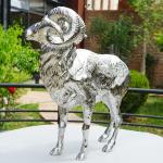 Small Sheep Garden Statue , Outdoor Metal Sheep Sculpture With Surface Electrolysis for sale
