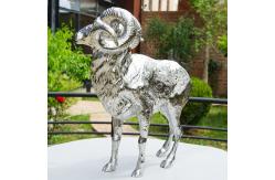 China Small Sheep Garden Statue , Outdoor Metal Sheep Sculpture With Surface Electrolysis supplier