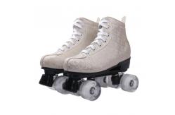China Flashing Four Wheels Quad Roller Skate With Snake Leather For Men Women supplier