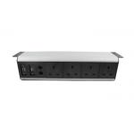 ROHS Under Desk Power Strip Outlet , UK Under Desk Mounted Power Sockets With USB Charging for sale