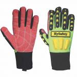 Hi Vis Green 4X44EP Crush Resistant Gloves / Heavy Duty Rigger Gloves for sale