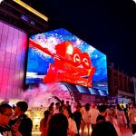 LED Grille Screen Huge Curtain Frameless SMD2020 For Window Advertising for sale