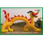Custom Yellow Inflatable Chinese Dragon Inflatable Cartoon Characters For Activities