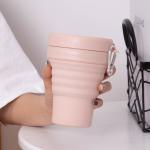 16oz Portable Foldable Silicone Coffee Mug With Lid And Straws