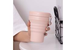 China 16oz Portable Foldable Silicone Coffee Mug With Lid And Straws supplier