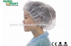 China Dustproof 10gsm Disposable Bouffant Cap With Single Elastic supplier