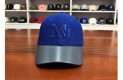China Curve bill Customize 6panel  navy blue 3D embroidery M letter baseball caps hats supplier