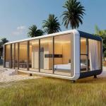 Apple Cabin House with Galvanized Steel Frame and Metal Carved Panel Exterior and Interior Wall for sale