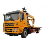 SHACMAN 4x2 Tow Trucks Wrecker Truck One Tow Two Vehicle 12 Tons Flatbed Body  Road-block With Crane for sale