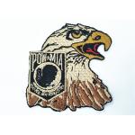 Eagle Logo Cool Embroidered Patches Smooth Laser Cut Border For Clothing And Hat for sale