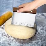 Stainless Steel Dough Bench Scraper With Wooden Handle And Measuring Scales