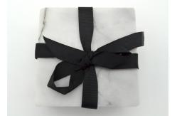 China Marble White Plain Stone Coasters No Pollution Insulated With Back Pad supplier
