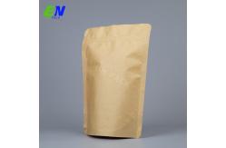 China Zipper Top Compostable Kraft Pouches Resealable Customized Color supplier