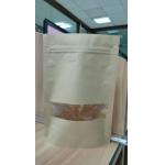 k Stand Up Custom Kraft Paper Food Packaging Bags With Rectangle Window for sale