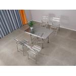 Polished Furniture Aluminium Profiles Rectangular Folding Aluminum Table Chairs for sale