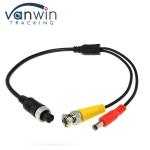 M12 4P Female To Male BNC And DC Extension Cable Aviation Plug For Car DVR System for sale