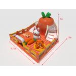 Carrot Rabbit Inflatable Castles Orange White Green With Big Slides