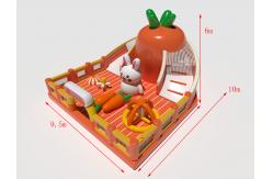 China Carrot Rabbit Inflatable Castles Orange White Green With Big Slides supplier