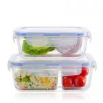 Leak Proof 1000ml 0.8mm Borosilicate Glass Food Container for sale