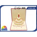 3 D Festival Custom Greeting Cards Happy Cake For Birthday Pop Up Card for sale