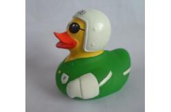 China 8cm Length Uniform Traffic Police Squeezing Rubber Ducks Green With White Helmet supplier